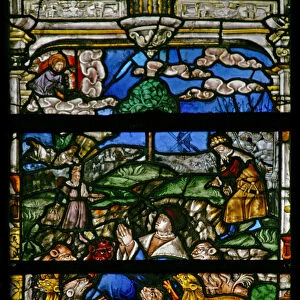 Window w6 depicting Daniel in the lions den (stained glass)