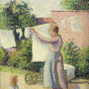 Woman Hanging up the Washing, 1887 (oil on canvas)