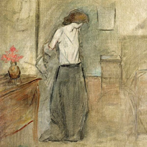 A Woman Undressing (oil on canvas)