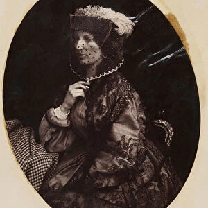 Woman with Veil [Miss Godfrey] (b / w photo)