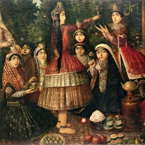 Women and Children in a Garden, 19th century (oil on canvas)