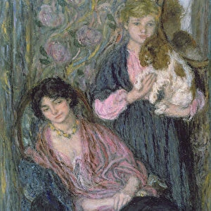 Two Women with a Spaniel