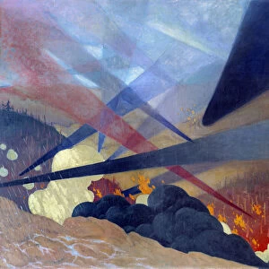 World War I: "Verdun". Painting by Felix Vallotton (1865-1925) Ec. Sud. 1917