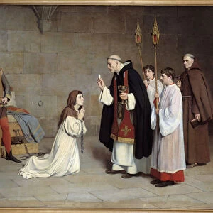 Hundred Years War: "The Last Communion of Joan of Arc (1412-1431)"Painting by Charles Henri Michel (1817-1905) 1899. Sun. 0, 73x0, 6 m Rouen