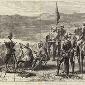 The Zulu War, the Heliograph at Work, Flashing Messages to a Beleaguered Force (engraving)