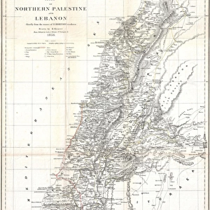 1856, Kiepert Map of Lebanon, topography, cartography, geography, land, illustration