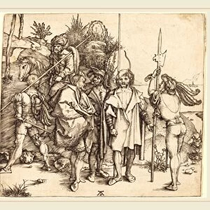Albrecht Durer (German, 1471-1528), Five Soldiers and a Turk on Horseback, 1495-1496