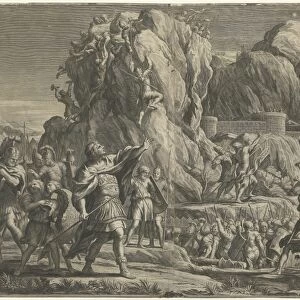 Alexander the Great takes the city of Petra, Cornelis Bloemaert (II), 1633 - 1692