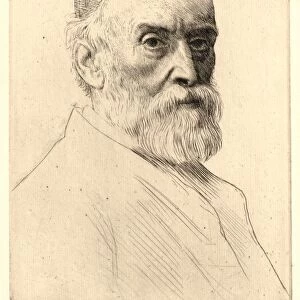 Alphonse Legros (French, 1837 - 1911). Portrait of G. F. Watts. Etching. Third state