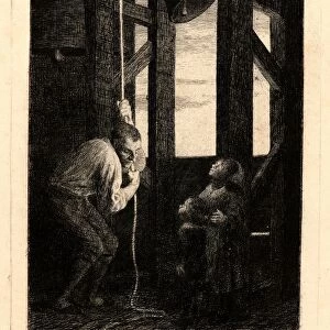 Alphonse Legros (French, 1837 - 1911). The Bell Ringers, 1868. Etching