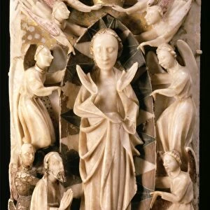 altarpiece, The Assumption of the Virgin Nottingham Alabaster, unknown artist, 15th
