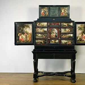 Art Cupboard, painted with mythological scenes, Anonymous, c. 1650
