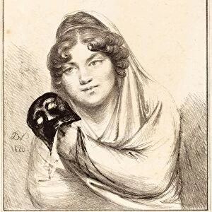 Baron Dominique Vivant Denon (French, 1747 - 1825), Girl with a Mask, 1820, lithograph