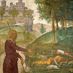 Bernardino Luini, Cephalus and the Nymphs, Italian, c. 1480-1532, c. 1520-1522, fresco