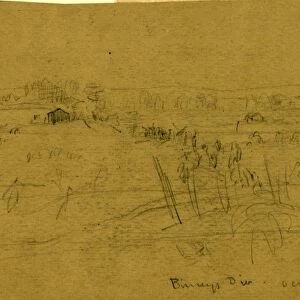 Birneys Div. across the N. Anna, drawing, 1862-1865, by Alfred R Waud, 1828-1891
