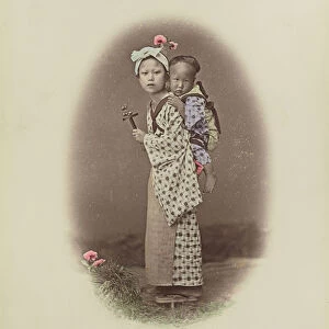Carrying Baby Kusakabe Kimbei Japanese 1841 1934