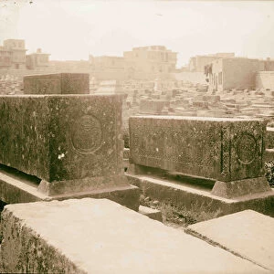 Cemetery stone tombs 1898 Middle East