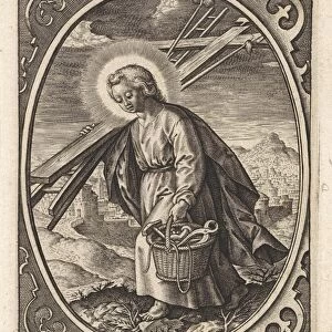 Christ child carries the passion equipment, Hieronymus Wierix, 1563 - before 1619