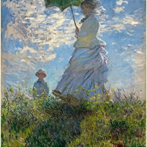 Claude Monet, French (1840-1926), Woman with a Parasol-Madame Monet and Her Son, 1875
