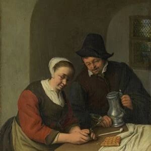 A confidential chat, Adriaen van Ostade, 1672