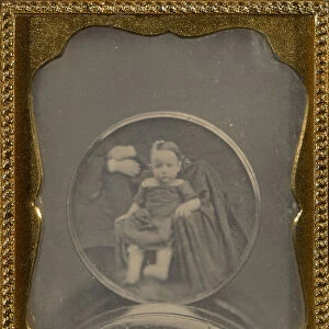 Copy daguerreotype circular daguerreotype portrait