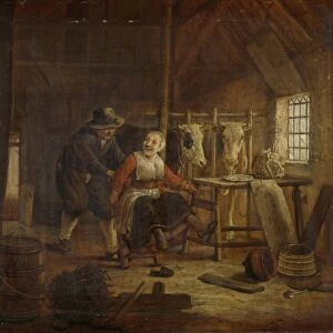 Courtship in a Stable, Govert Dircksz. Camphuysen, 1645 - 1672
