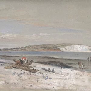 Culver Cliff Isle Wight 1847 Watercolor colored chalks