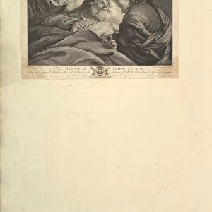 Death St Joseph 1766 Engraving sheet 11 x 14 15 / 16