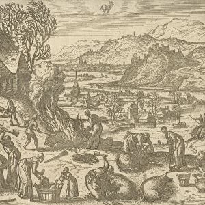 December, print maker: Pieter van der Borcht I, 1545 - 1608