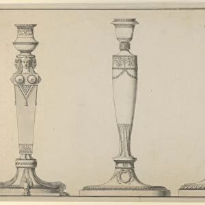 Three Designs Candlesticks ca 1770-1816 Pen