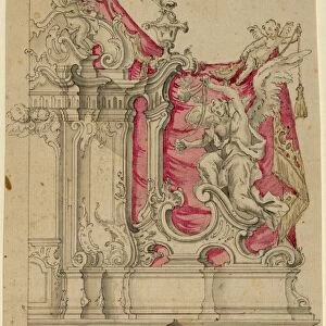 Drawings Prints, Drawing, Ornament, &, Architecture, Right, Half, Design, Altar, Rococo