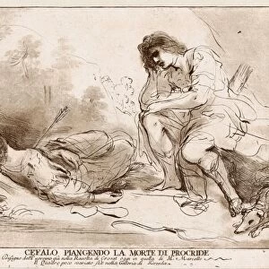 Drawings Prints, Print, Cephalus Procris, Artist, Guercino, Giovanni Francesco Barbieri