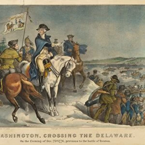 Drawings Prints, Print, Washington, Crossing, Delaware-, Evening, Dec. 25th, 1776