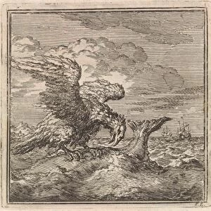 Eagle has caught a big fish, Jan Luyken, wed. Pieter Arentsz & Cornelis van der Sys (II)
