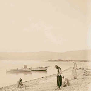 Fishermen nets Sea Galilee 1898 Israel