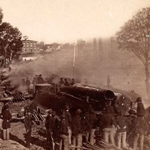 Gen. Shermans men destroying the railroad, before the evacuation of Atlanta, Ga