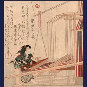 Hataori, Weaving. Yanagawa, Shigenobu, 1787-1832, artist, [between 1825 and 1832