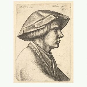 Head young man wearing hat profile right 1648