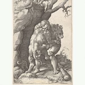 Hercules Nemean Lion Hercules grasps shoulders
