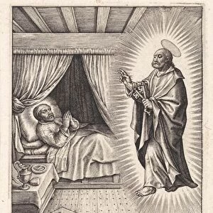Ignatius Loyola has a vision of Peter, Hieronymus Wierix, 1611 - 1615