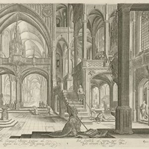Interior of St. John Lateran in Rome, Jan van Londerseel, Claes Jansz. Visscher (II)