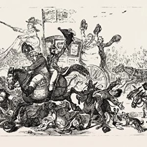 J. Gillray: Posting to the Election, a Scene on the Road to Brentford, November 1806