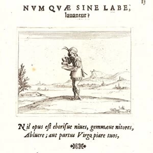 Jacques Callot (French, 1592 - 1635). Personnage Lavant une Perle, 17th century