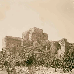Jebeil Biblos Crusader castle close up 1920 Lebanon
