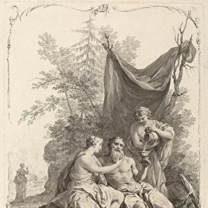 Joseph Wagner (publisher) after Giuseppe Zocchi (German, 1706 - 1780), Lot and His Daughters