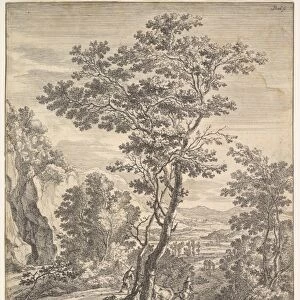 Large Tree Upright Italian Landscapes Etching