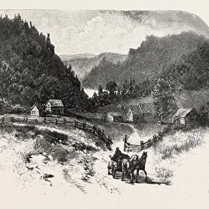 Lower Ottawa, Mountain Farm, Canada, Nineteenth Century Engraving
