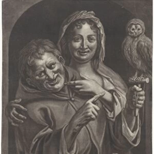 Man with owl in window, Anonymous, Jacob Jordaens (I), 1650 - 1800