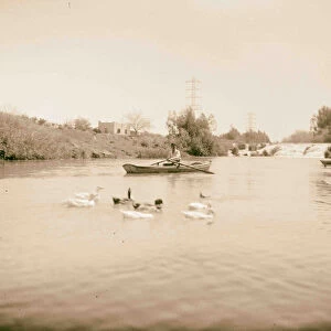 Man rowboat lake Tel Aviv 1920 Israel