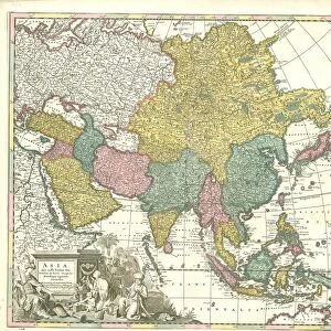 Map Asia Gerhard Valk -1726 Copperplate print